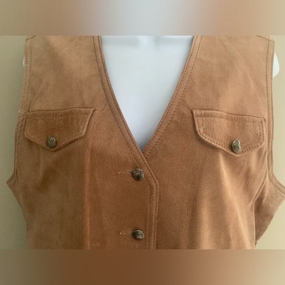 Tan Suede Vest Jacket - Picture 2 of 12